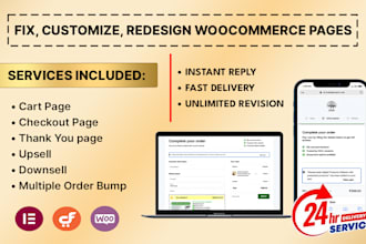 redesign your woocommerce shop cart checkout thank you pages