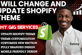 manually update, change shopify theme, redesign shopify homepage, mockup design