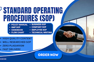 write standard operating procedure for your company and training manuals
