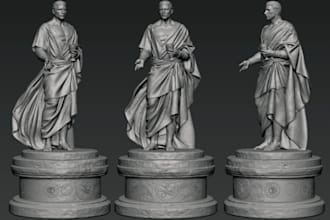 design 3d model for printing,statue sculpture,historical figurine,custom 3d mini