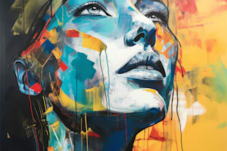 abstract art, portrait, oil paint, digital art for you