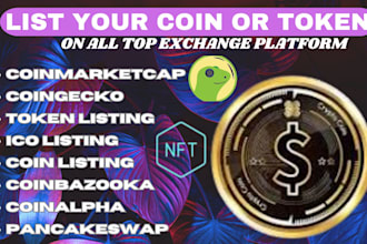 do coin, token listing on coinmarketcap and coingecko, on top crypto exchanges