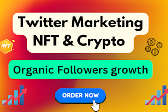 do twitter marketing for nft , crypto, memecoin and fun token to organic growth