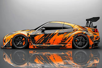 do racing car wrap design, racing car wrap, sports car wrap