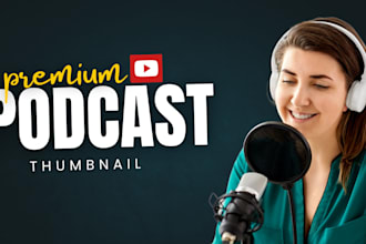 design eye catching podcast youtube thumbnails for more clicks