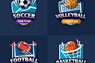 do football, volleyball, basketball or sports logo design