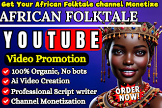 do african folktales video promotion, ai kids video animation