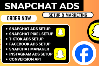 setup snapchat business ads marketing pixel conversion to promote business fb ig
