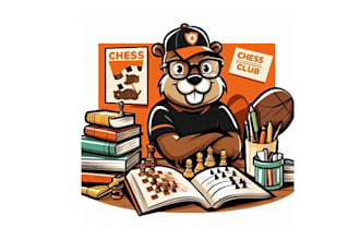 design high quality chess book mascot logo with fastest delivery