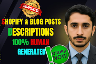 write affiliate articles, blog posts, and shopify product descriptions