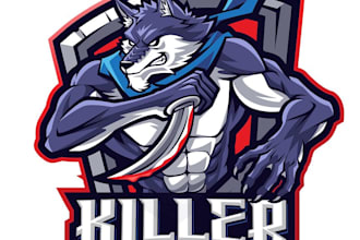 design high quality wolf mascot logo with unlimited revision