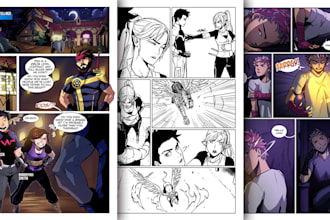 draw professional comic book and manga pages for your story