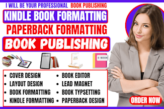 do book format for kindle, paperback, ebook, epub, lulu or ebook formatting