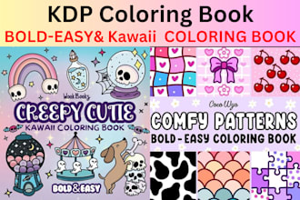 design bold and easy coloring book and pages for amazon kdp