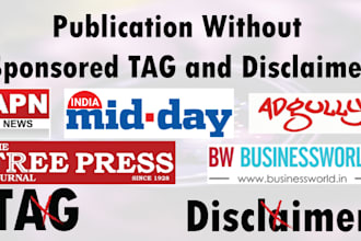publish article without sponsored tag and without disclaimer