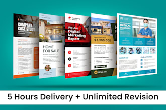create stunning print ready flyer, handout or real estate business flyer