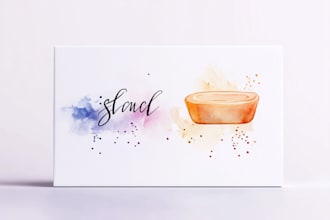 handcraft watercolor soap logo with business card