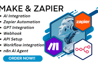 create make com, n8n ai agent automation workflows and zapier API integration