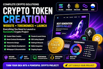 create crypto token, website , tokenomics , token website