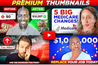design eye catchy, professional youtube thumbnail