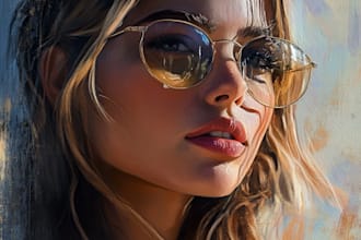 draw realistic digital oil painting from your photo