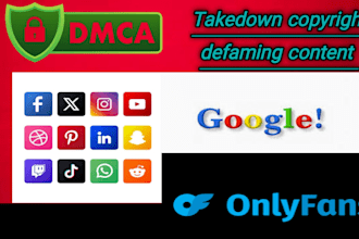 takedown notice to remove instagram, tiktok, telegram, onlyfans, fb under dmca