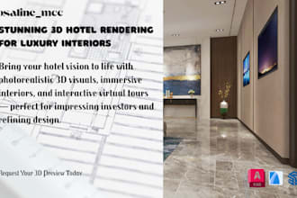design photorealistic 3d hotel rendering and elegant lobbies