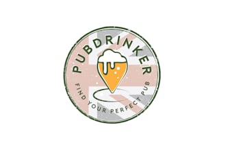 design wonderful pub drinker logo