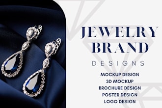 design jewelry product mockup, flyer, brochure, jewelry branding, luxury logo