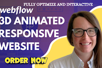 design an interactive and 3d animated webflow website spline animation
