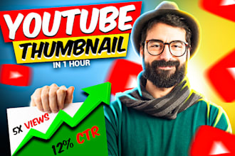 design the best custom viral and great youtube thumbnails in just 1 hour