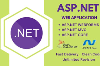 develop an asp net mvc, dot net core or webapp