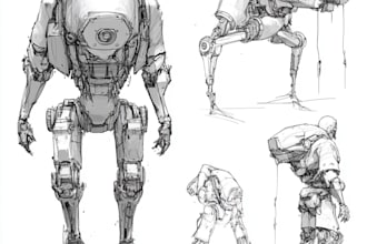 draw high quality robot, mecha concepts