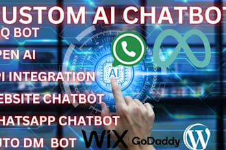 build shopify whatsapp wix wordpress website chatbot, manychat botpress openai