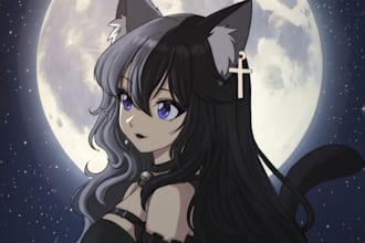 draw your character in a 90s retro anime art style