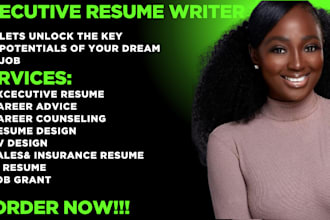 write an executive resume professional resume and cover letter in few hours