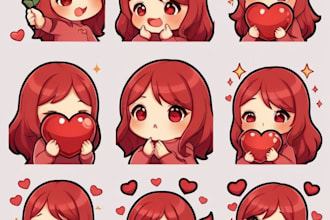 create emote packs and cartoon chibi illustration for you