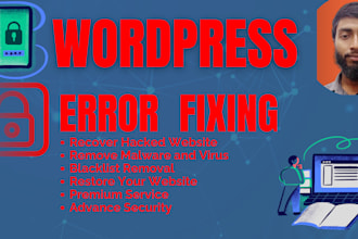 fix wordpress error and remove malware and give security