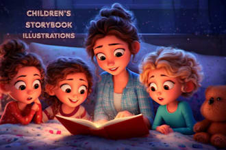 create children storybook illustrations and cover for KDP