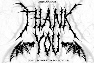 draw death metal heavy black font logo for your company