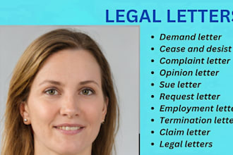 write legal demand dispute claims, notices, complaints, cease and desist letters