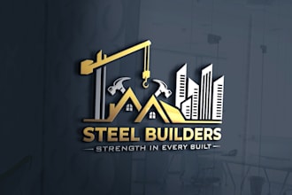 design real estate, home, mortgage, construction, property realtor, roofing logo