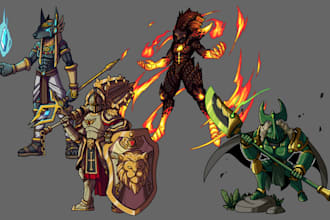 draw hero, mecha, armor, character, concept art or artwork