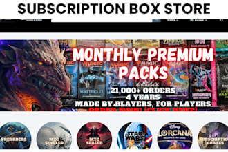 design trading card subscription box ecommerce website subscription box store