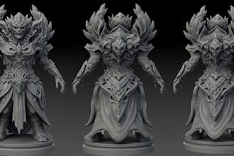do 3d figure, 3d miniature, 3d toy, sculpting, statue, 3d model for 3d printing