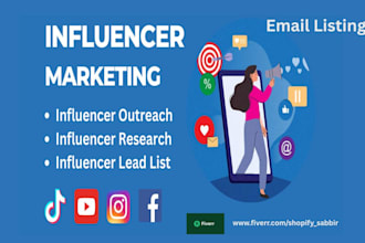 find the best instagram, youtube, and tiktok influencer outreach,email leads