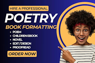 format poetry book poem romance novel self help non fiction kdp ebook publish ms
