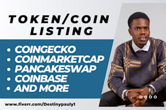 do crypto token listing,coin listing on coinmarketcap, coingecko, dex exchange