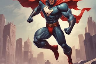 make a scifi fantasy super hero character design