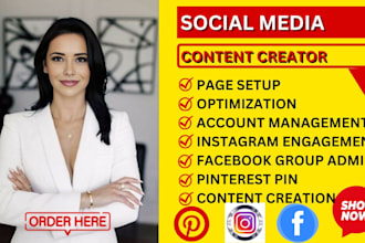 social media marketing manager pinterest engagement instagram content creator